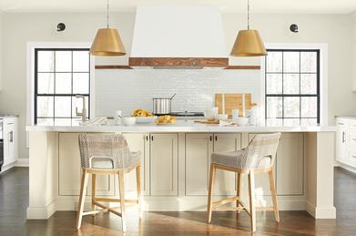 Cream-Beige Kitchen Cabinets and Matching Island - Soul & Lane